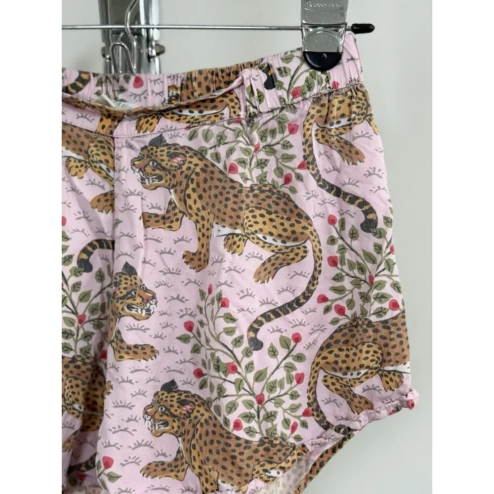 Printfresh Bagheera Pink Leopard Cotton Pajama Sleep Shorts Womens Size XS